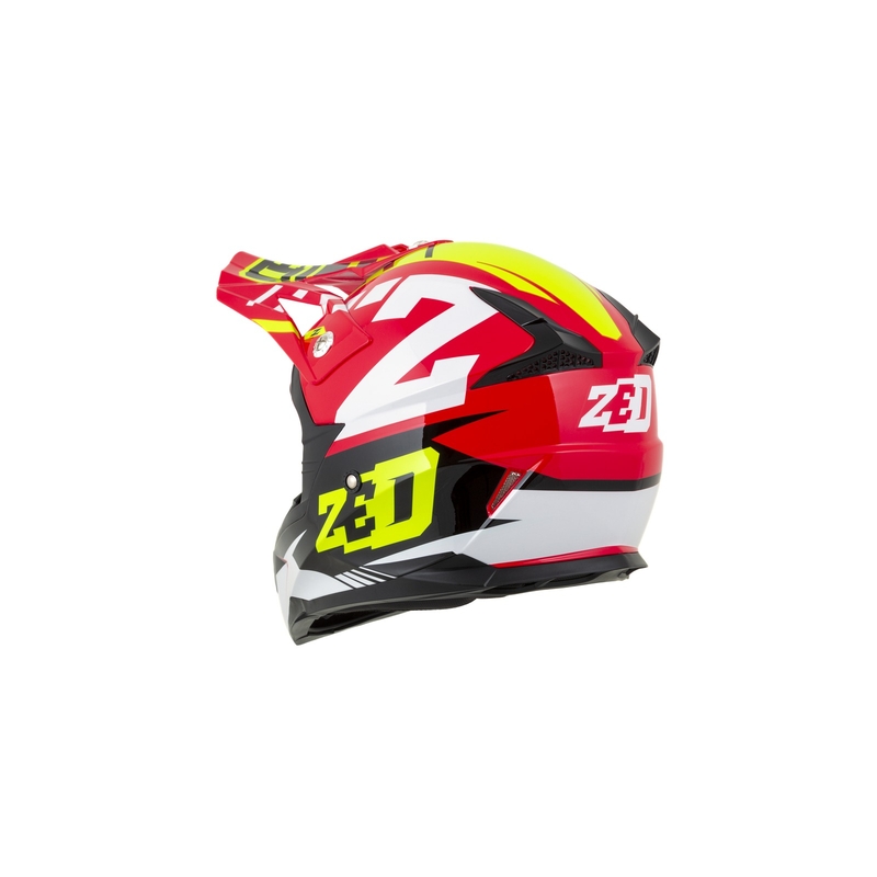Detská motokrosová prilba ZED X1.9D červeno-fluorescenčno žlto-čierno-biela