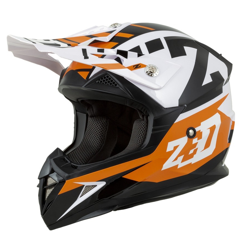 Detská motokrosová prilba ZED X1.9D oranžovo-čierno-biela