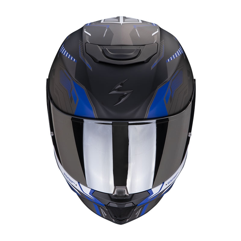 Integrálna prilba na motocykel Scorpion EXO-391Haut čierno-strieborno-modrá