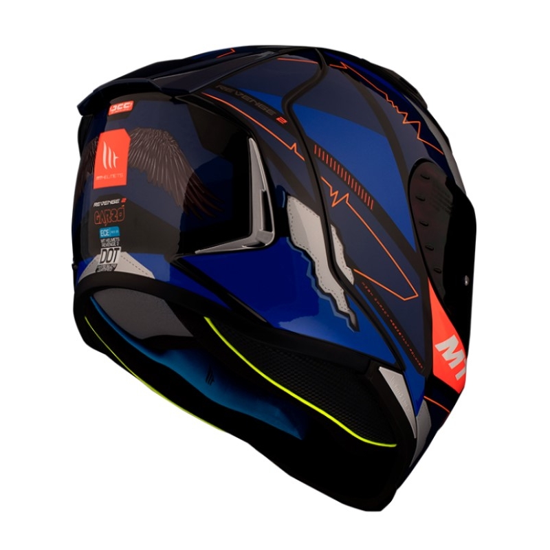 Integrálna prilba na motocykel MT Revenge 2 Hector Garzo A7 oranžovo-modro-čierna