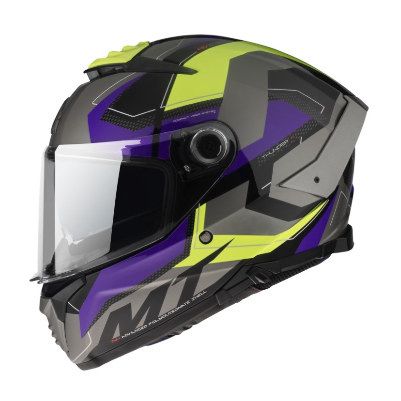 Integrálna prilba na motocykel MT Thunder 4 SV Valiant B2 sivo-modro-fluo žltá