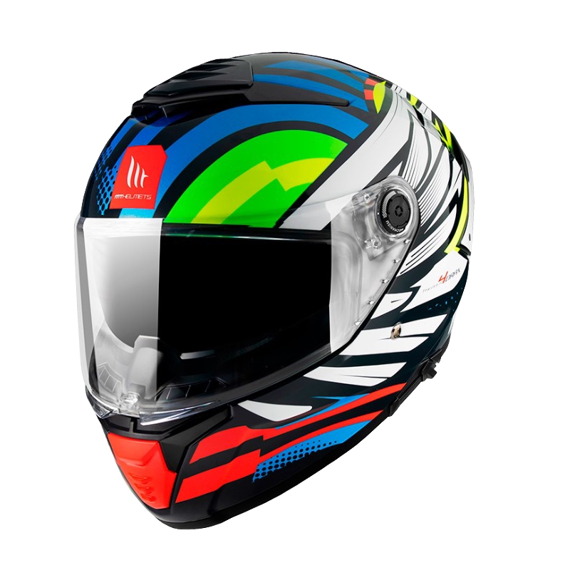 Integrálna prilba na motocykel MT Thunder 4 SV Drax B7 čierno-červeno-zeleno-modro-biela