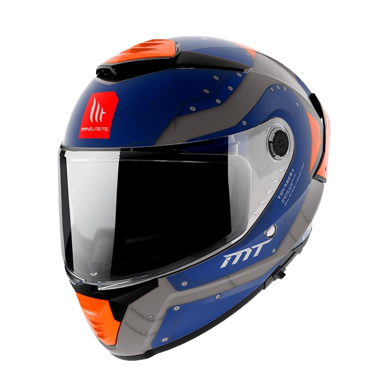 Integrálna prilba na motocykel MT Thunder 4 SV Cheep A7 oranžovo-modro-sivá
