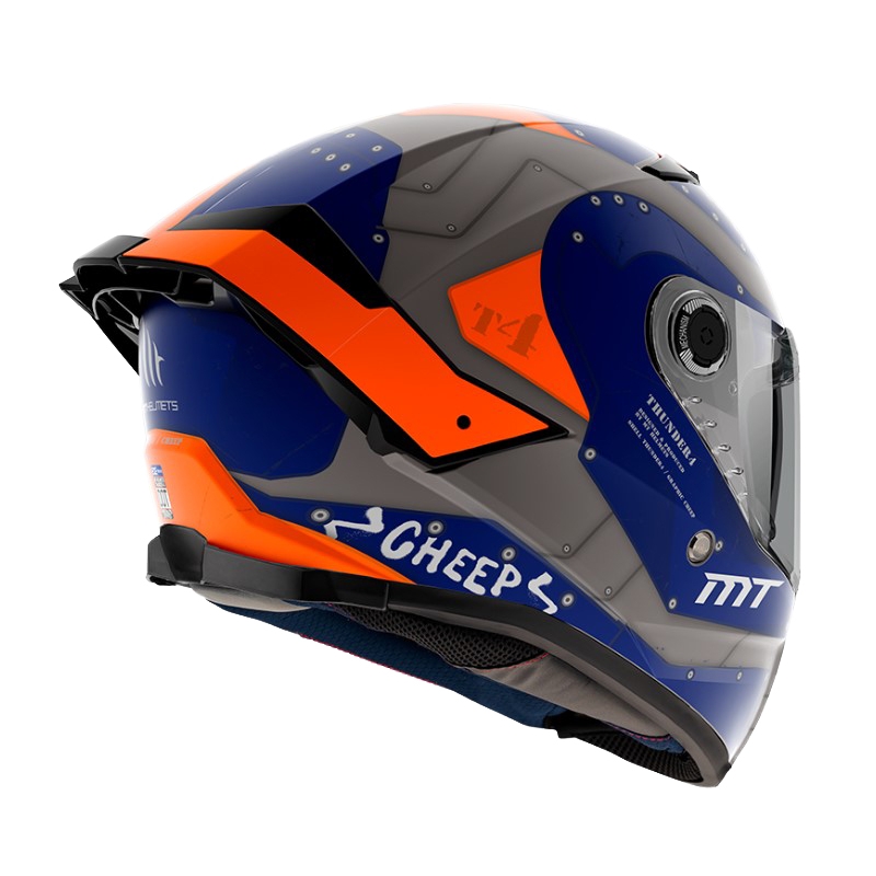 Integrálna prilba na motocykel MT Thunder 4 SV Cheep A7 oranžovo-modro-sivá