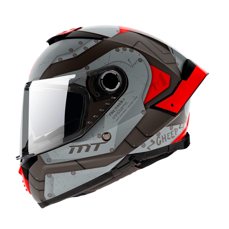 Integrálna prilba na motocykel MT Thunder 4 SV Cheep B5 čierno-červeno-sivá