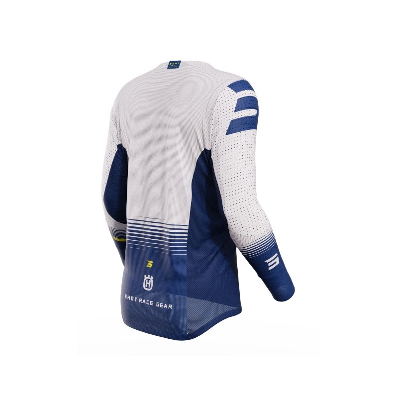 Motokrosový dres Shot Aerolite Husqvarna LE 2023 bielo-modrý výpredaj