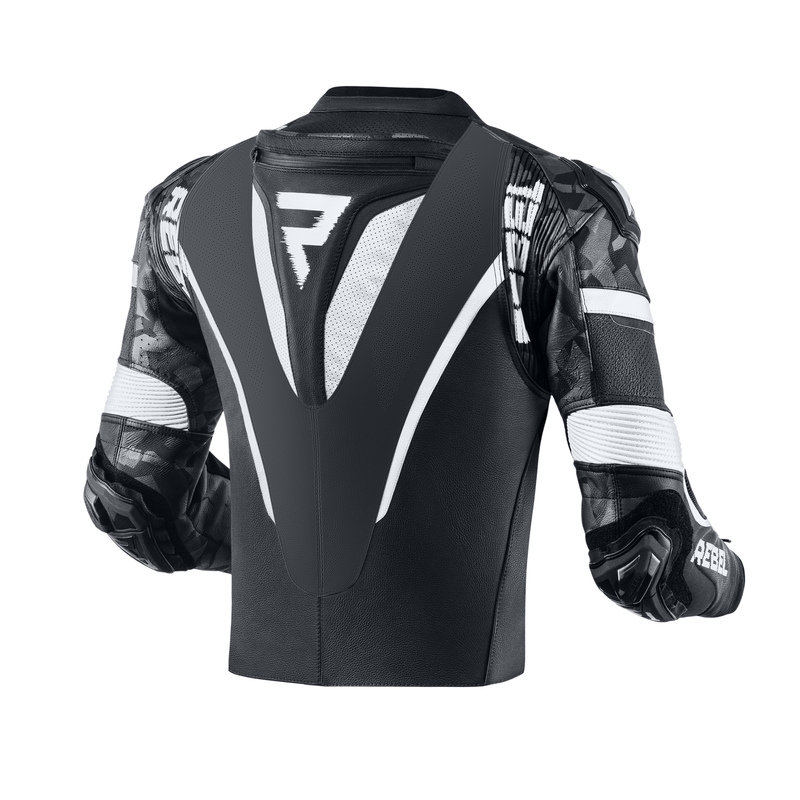 Bunda na motocykel Rebelhorn Rebel čierno-biela výpredaj
