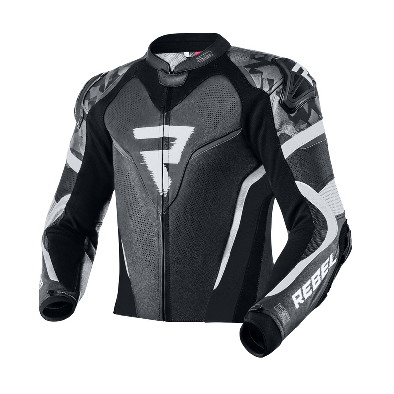 Bunda na motocykel Rebelhorn Rebel čierno-biela výpredaj