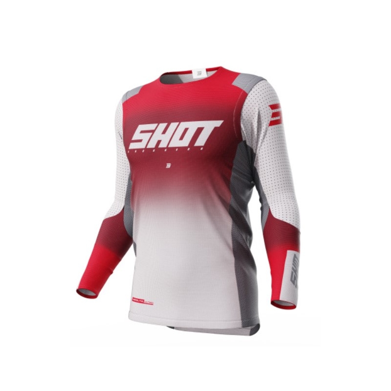 Motokrosový dres Shot Aerolite Ultima sivo-bielo-červený