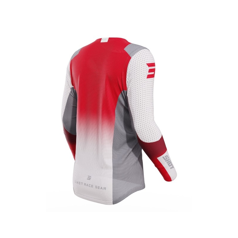 Motokrosový dres Shot Aerolite Ultima sivo-bielo-červený
