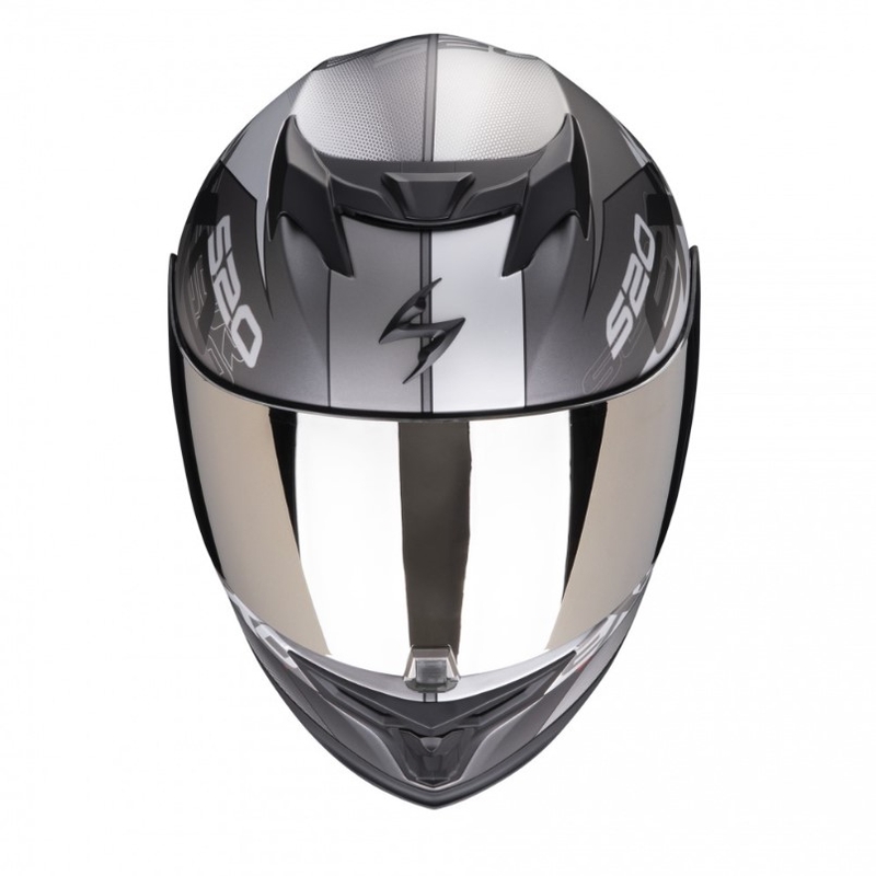 Integrálna prilba na motocykel Scorpion EXO-520 EVO Air Cover strieborno-červená matná
