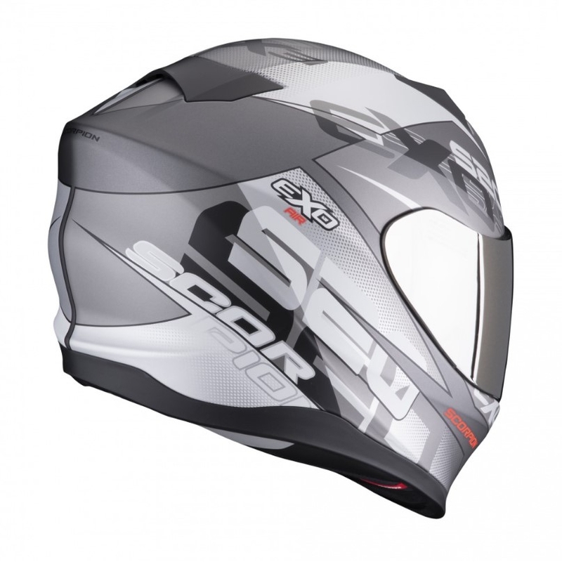Integrálna prilba na motocykel Scorpion EXO-520 EVO Air Cover strieborno-červená matná