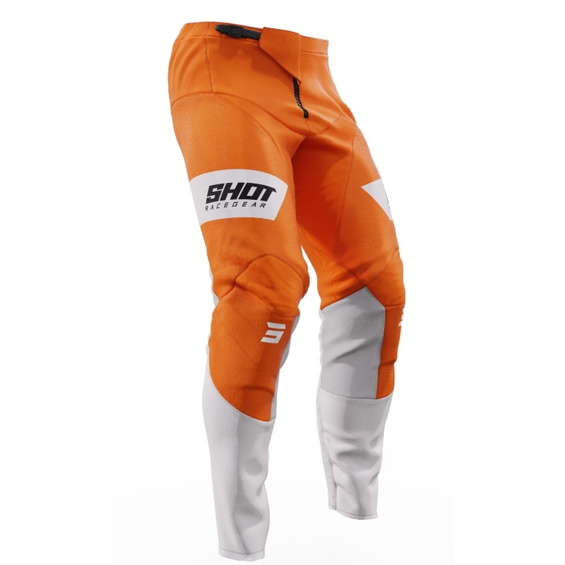 Motokrosové nohavice Shot Contact Scope bielo-oranžové výpredaj