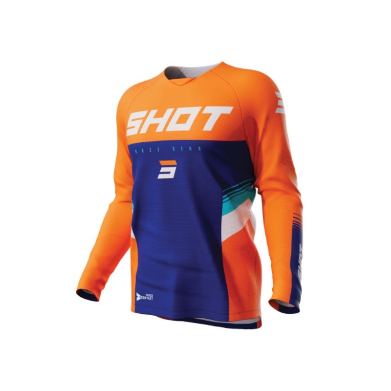 Motokrosový dres Shot Contact Tracer modro-oranžový výpredaj