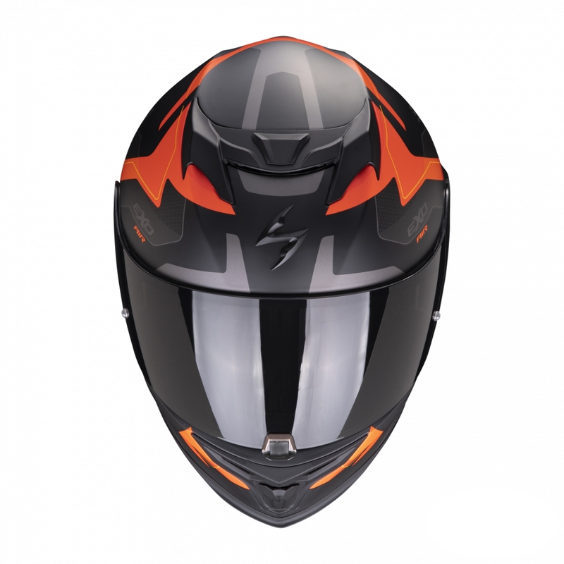 Integrálna prilba na motocykel Scorpion EXO-520 EVO Air Elan čierno-oranžová matná