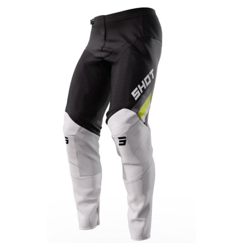 Motokrosové nohavice Shot Contact Tracer čierno-bielo-fluo žlté výpredaj