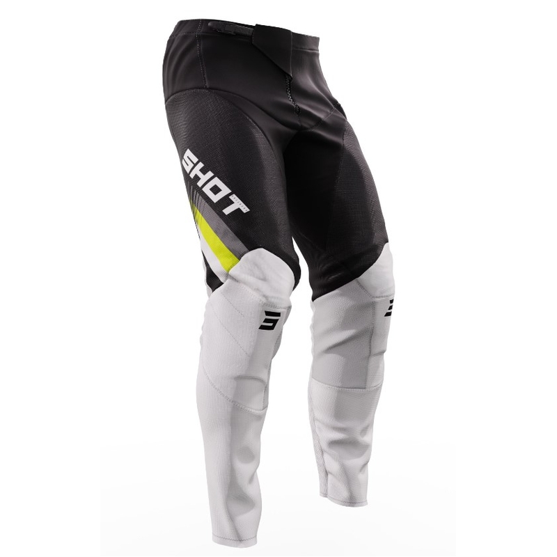 Motokrosové nohavice Shot Contact Tracer čierno-bielo-fluo žlté výpredaj