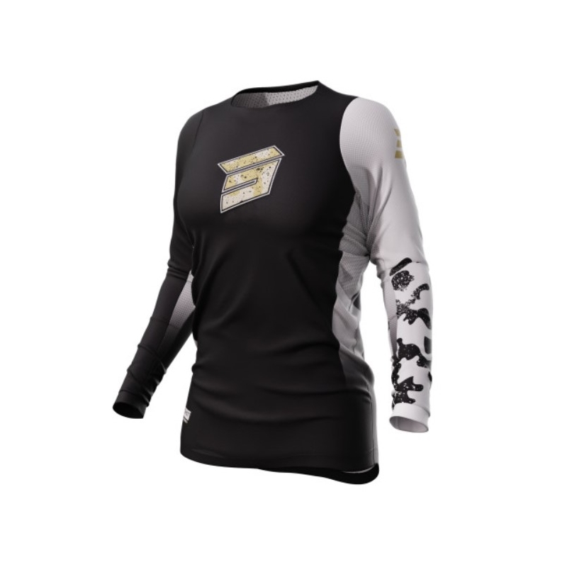 Dámsky motokrosový dres Shot Contact Shelly 2.0 čierno-bielo-hnedý výpredaj