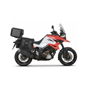 Kompletná sada sedlových brašní SHAD TERRA TR40 adventure a hliníkového kufra SHAD TERRA BLACK 55L, vrátane montážnej sady SHAD SUZUKI DL 1000 V-Strom/ DL 1050 V-Strom