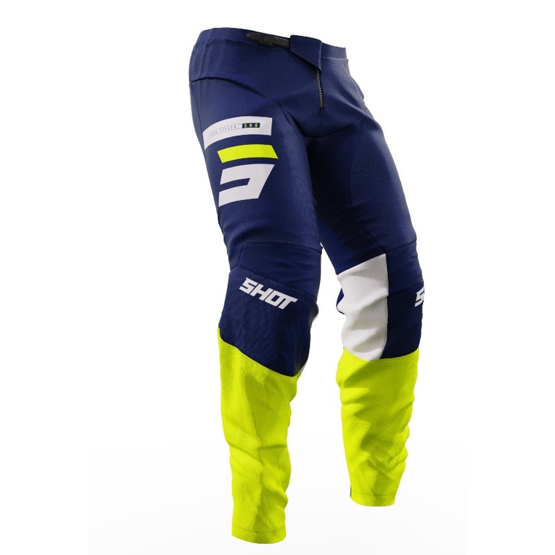 Motokrosové kalhoty Shot Devo Reflex modro-bielo-fluo žlté výpredaj