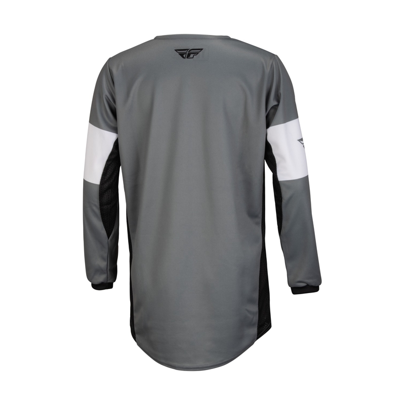Detský motokrosový dres FLY Racing Kinetic Khaos čierno-bielo-sivý výpredaj