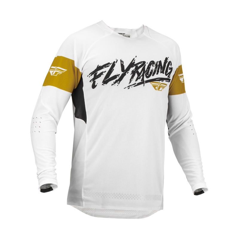 Motokrosový dres FLY Racing Evolution DST. bielo-čierno-zlatý výpredaj