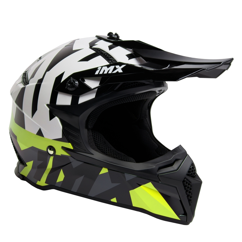 Motokrosová prilba iMX FMX-02 čierno-bielo-fluo žltá