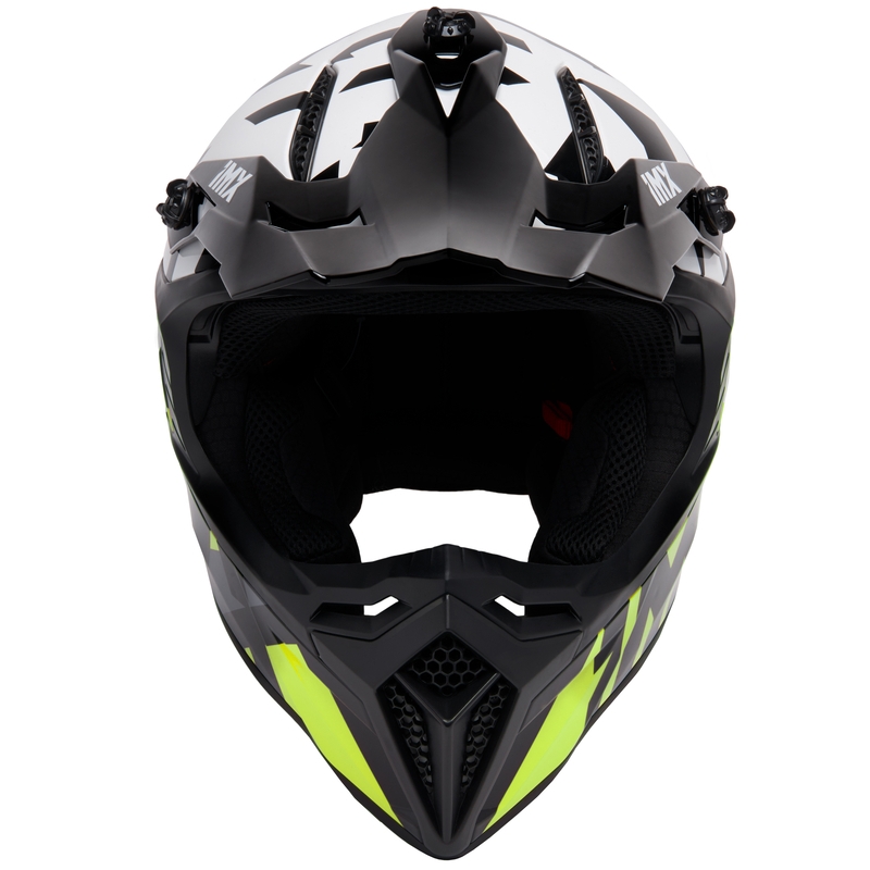 Motokrosová prilba iMX FMX-02 čierno-bielo-fluo žltá