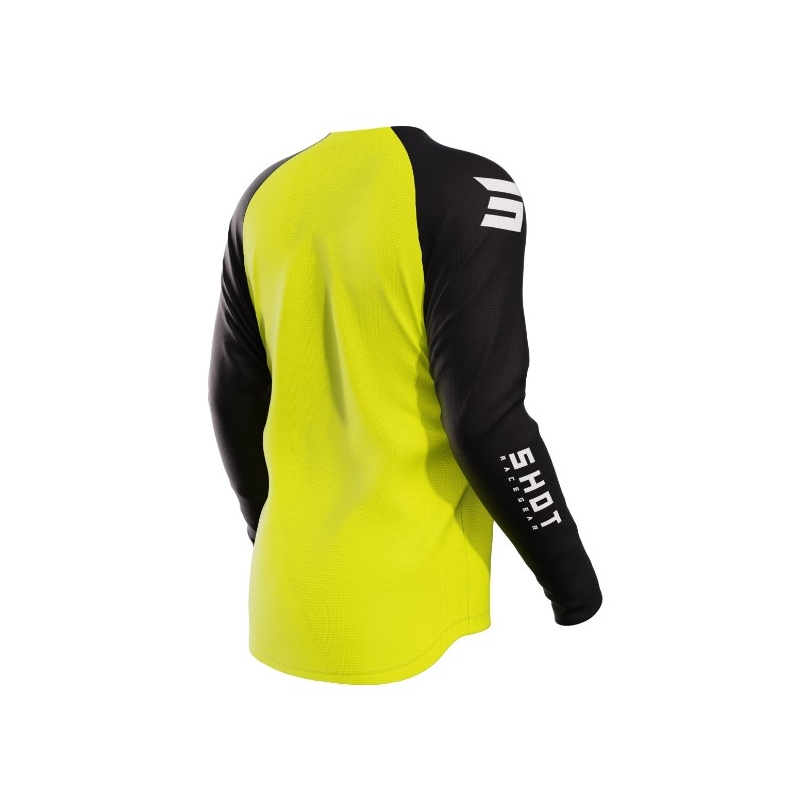 Detský motokrosový dres Shot Raw Kid Escape čierno-fluorescenčno žltý výpredaj