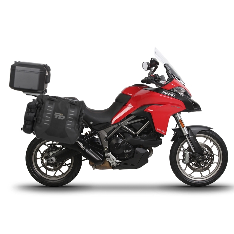 Kompletná sada sedlových brašní SHAD TERRA TR40 adventure a hliníkového kufra SHAD TERRA BLACK 37L vrátane montážnej sady SHAD DUCATI MULTISTRADA 950 / 1200 / 1260