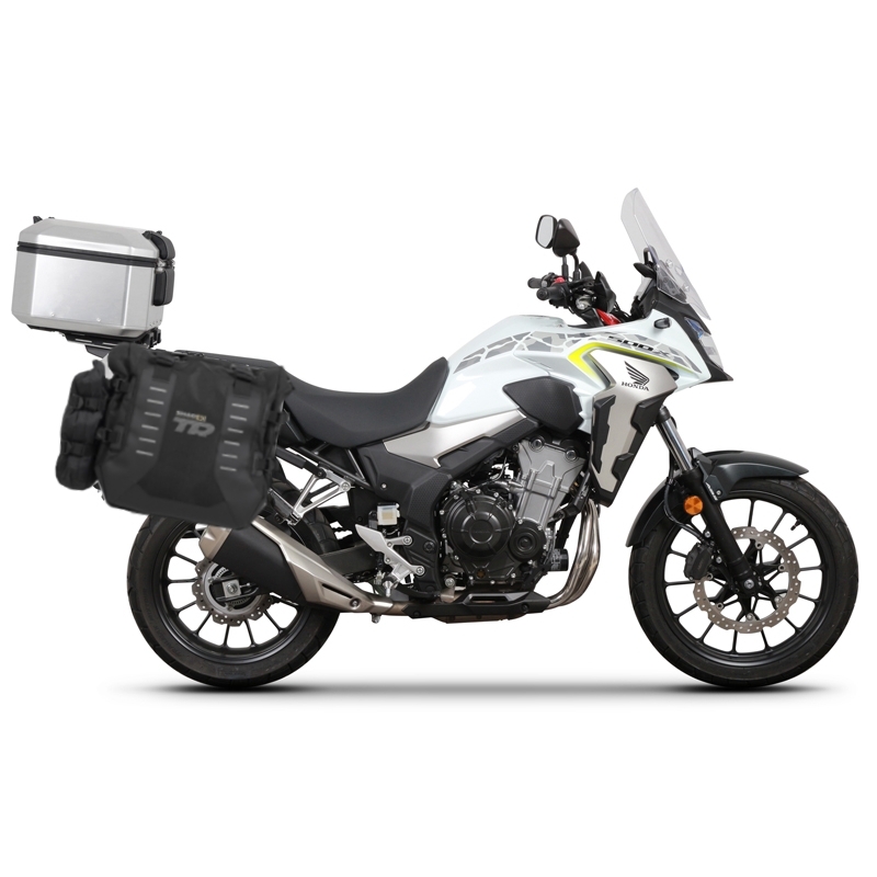 Kompletná sada sedlových brašní SHAD TERRA TR40 adventure a hliníkového kufra SHAD TERRA 37L vrátane montážnej sady SHAD HONDA CB 500 X