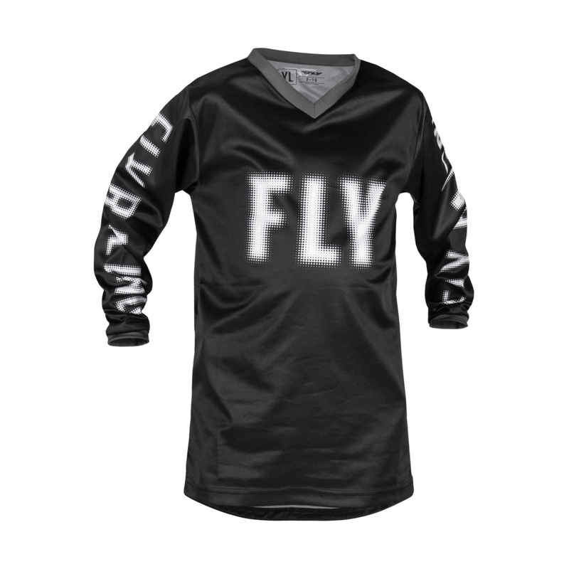 Detský motokrosový dres FLY Racing F-16 2023 čierno-biely výpredaj
