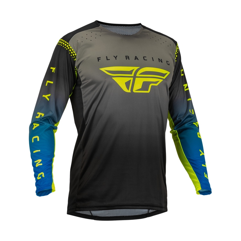 Motokrosový dres FLY Racing Lite 2023 šedo-modrý hi-vis výpredaj