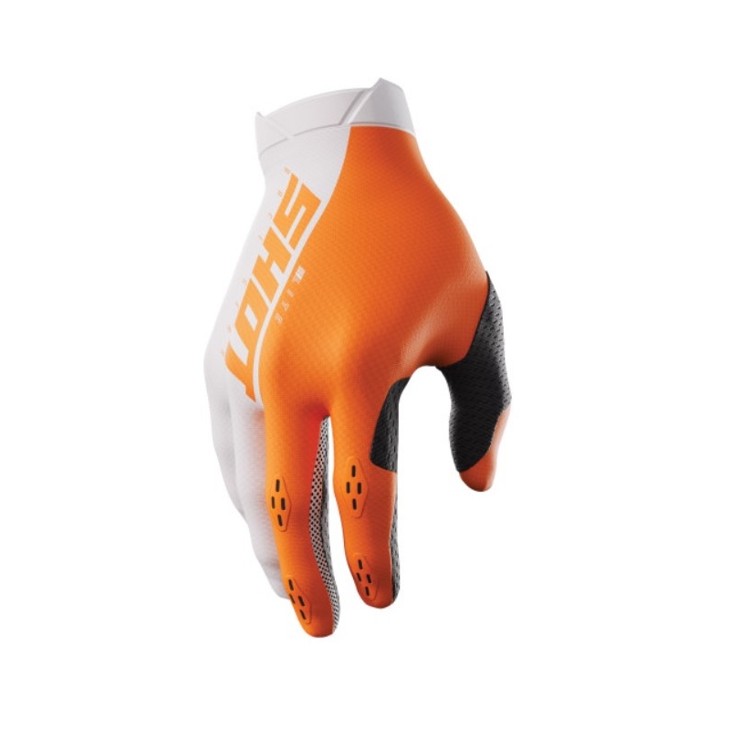 Motokrosové rukavice Shot Lite bielo-oranžové výpredaj