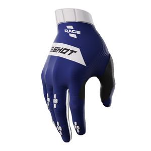 Motokrosové rukavice Shot Race bielo-modré