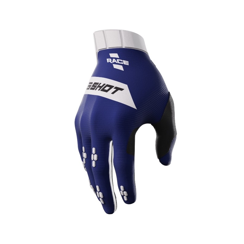 Motokrosové rukavice Shot Race bielo-modré