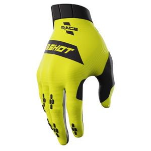 Motokrosové rukavice Shot Race čierno-fluorescenčno žlté výpredaj