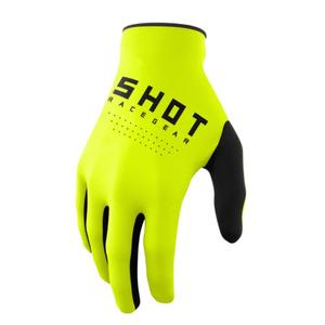 Motokrosové rukavice Shot Raw čierno-fluorescenčno žlté