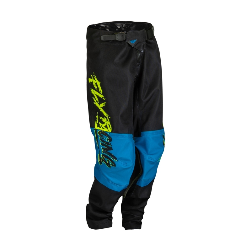 Detské motokrosové nohavice FLY Racing Kinetic Khaos hi-vis čierno-modré výpredaj
