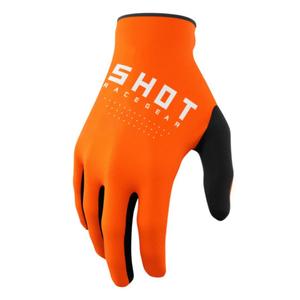 Motokrosové rukavice Shot Raw čierno-bielo-oranžové výpredaj