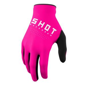 Motokrosové rukavice Shot Raw čierno-bielo-ružové