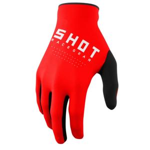 Motokrosové rukavice Shot Raw čierno-bielo-červené