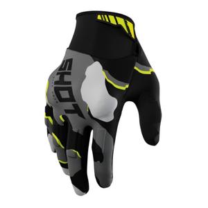 Motocrossové rukavice Shot Drift Camo čierno-camo-fluorescenčno žlté