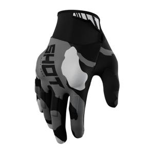 Motocrossové rukavice Shot Drift Camo čierno-camo šedé