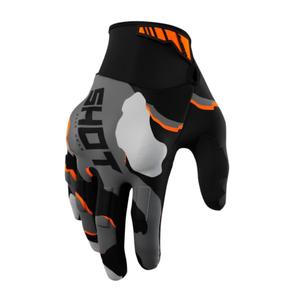 Motocrossové rukavice Shot Drift Camo čierno-camo-fluorescenčno oranžové
