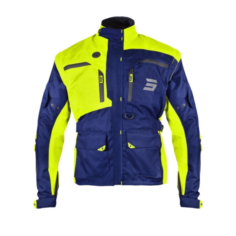 Bunda na motocykel Shot Racetech modro-fluorescenčno žltá