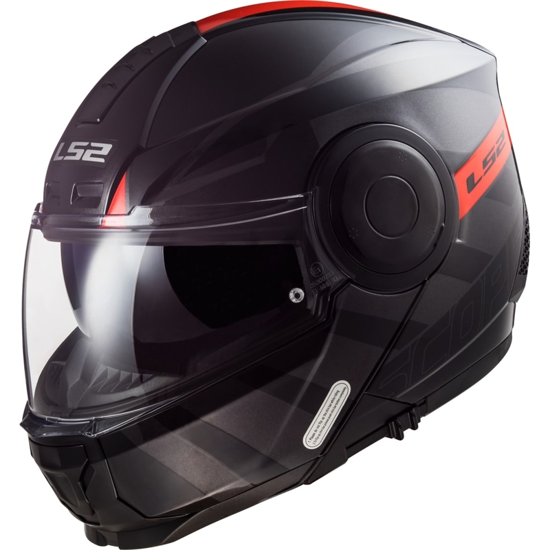Vyklápacia prilba na motocykel LS2 FF902 Scope Hamr čierno-titánovo-červená