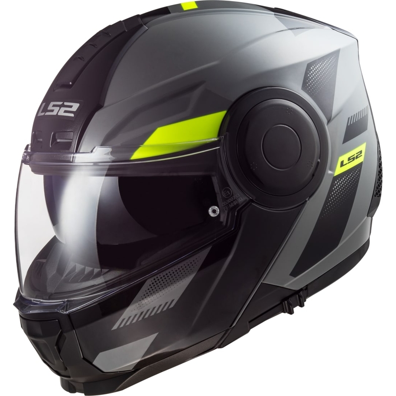 Vyklápacia prilba na motocykel LS2 FF902 Scope Max Nardo šedo-fluorescenčno žltá
