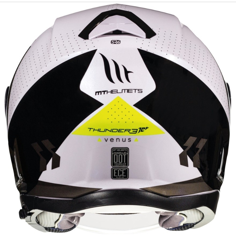 Otvorená prilba na motocykel MT Thunder 3 SV Venus čierno-bielo-fluorescenčno žltá - II. akosť