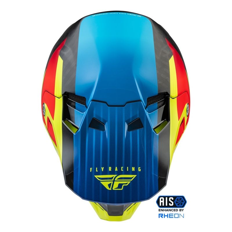 Motokrosová prilba FLY Racing Formula Carbon Prime fluorescenčno žlto-modro-červená